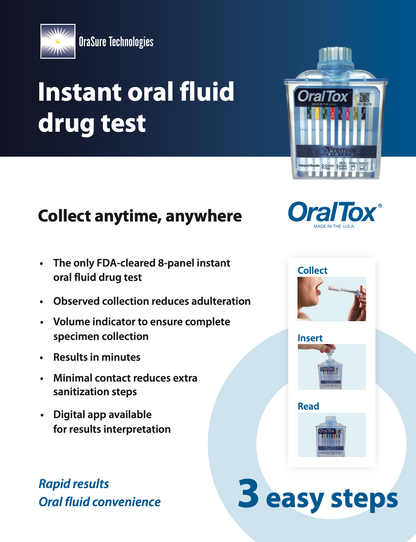 Instant Oral Fluid Drug Test (AMP, COC, METH, OPI, OXY, PCP, THC)